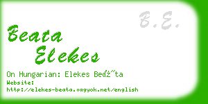 beata elekes business card